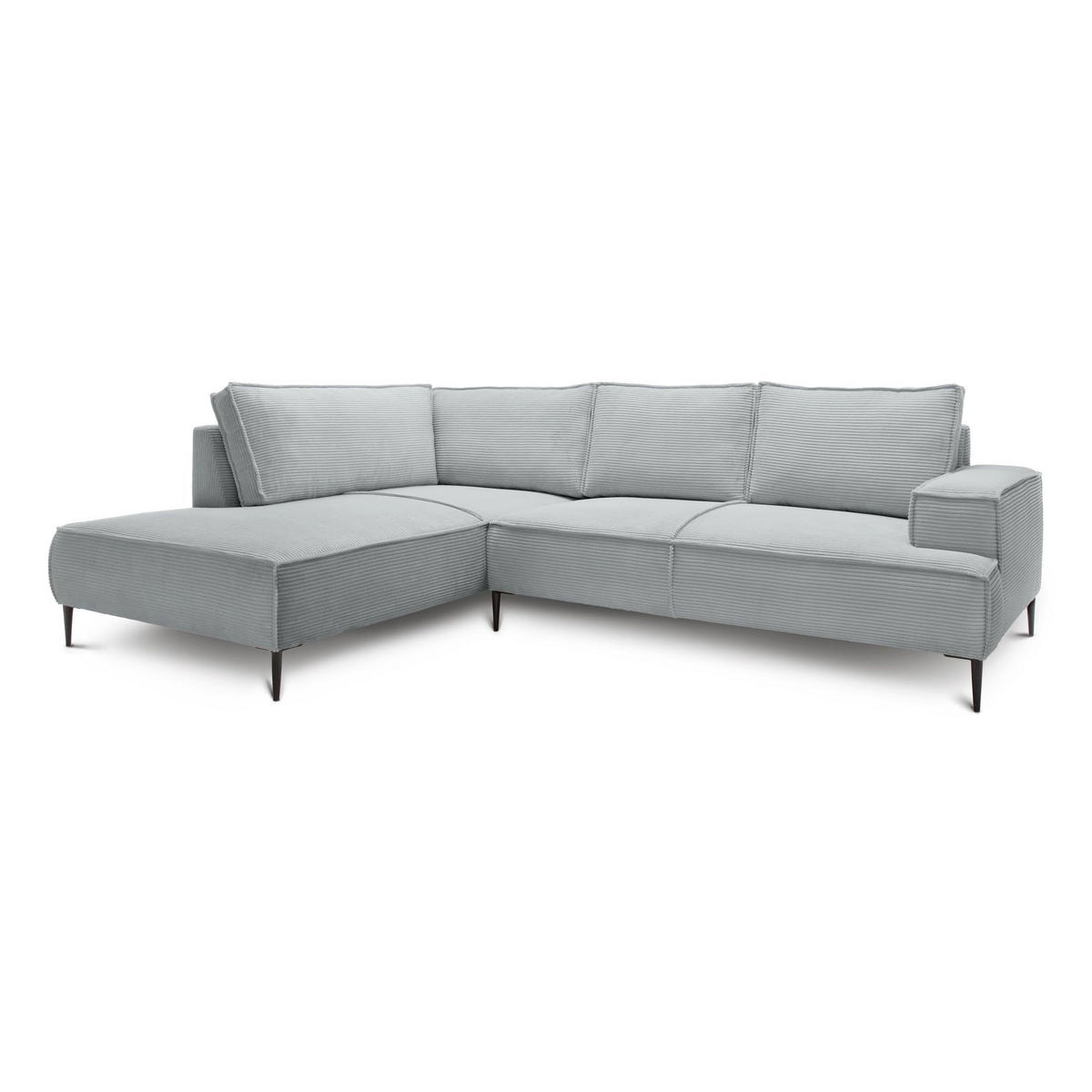 ECKSOFA May Grau 275 × 44 × 195 cm - Grau, Textil (275/44/195cm) - Pillovely
