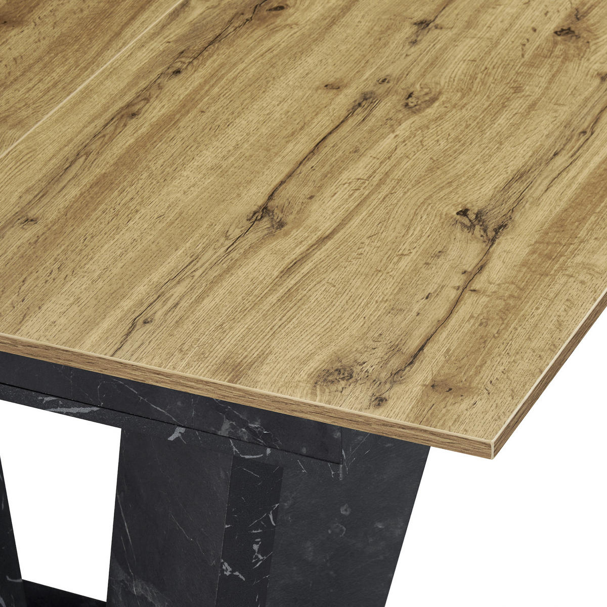 ESSTISCH WILLEM 120-160/80/76 cm - Eiche Bianco/Anthrazit, Holzwerkstoff (80/120/76cm) - B&D Home