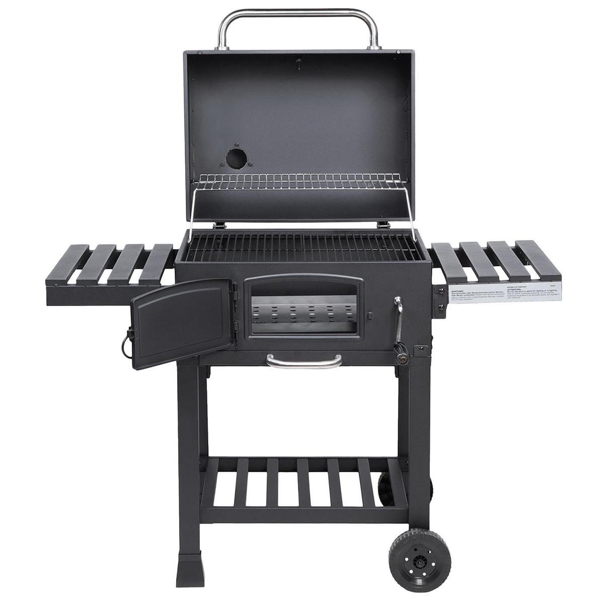 HOLZKOHLEGRILL HERO XL Set - Schwarz, Metall (124/113.5/66cm) - TAINO