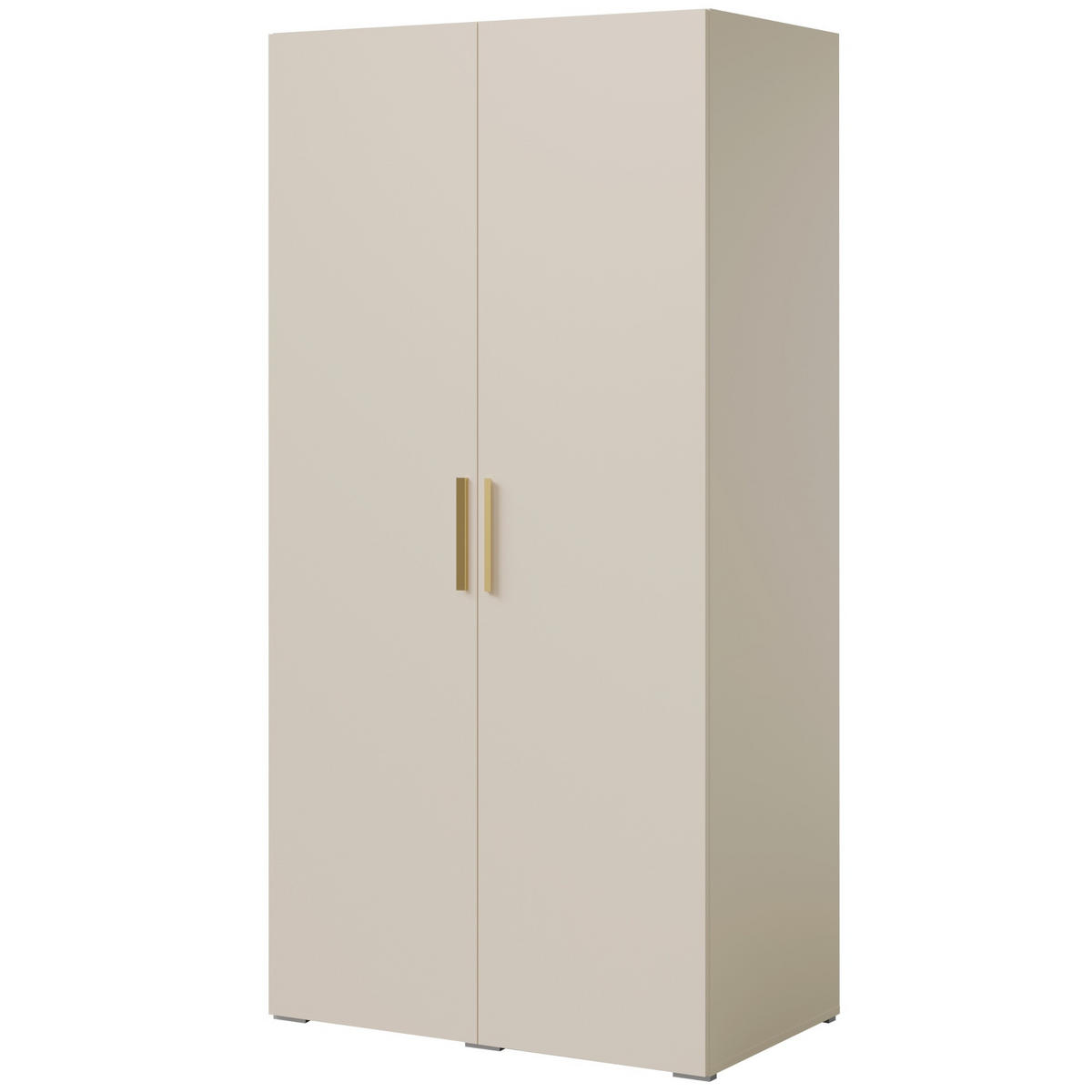 DREHTÜRENSCHRANK Napoli 2D 100 Kaschmir (schwarzer oder goldener Griff) - Kaschmir/Silberfarben, Holzwerkstoff/Kunststoff (100/35/60cm) - mzm24