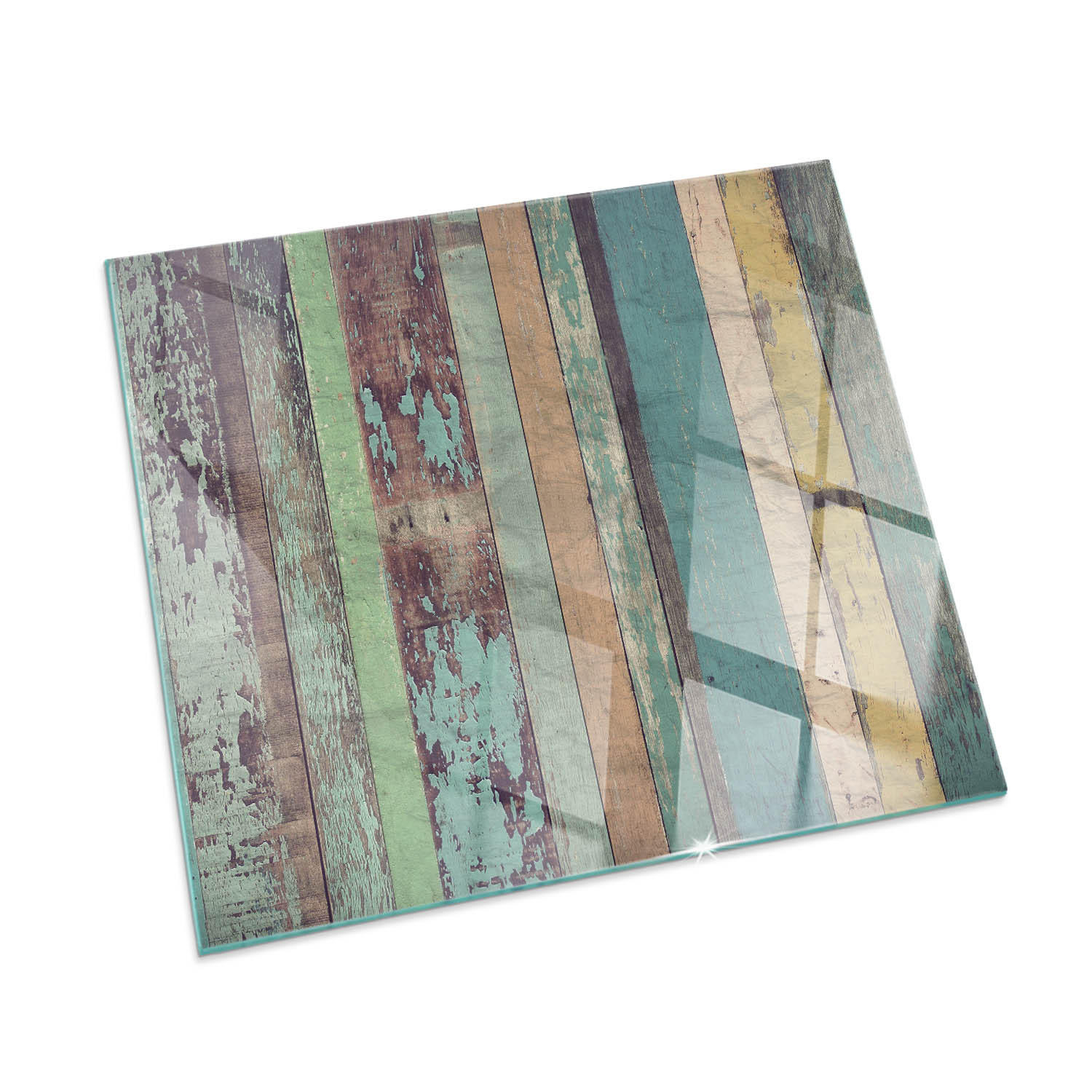 GLASPLATTE für Kamin 60x60 cm Türkis - Türkis, Glas (60/60/0.4cm) - ArtPrintCave