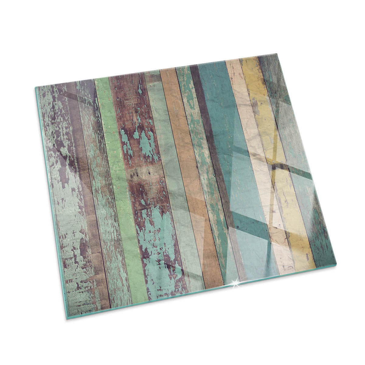 GLASPLATTE für Kamin 60x60 cm Türkis - Türkis, Glas (60/60/0.4cm) - ArtPrintCave