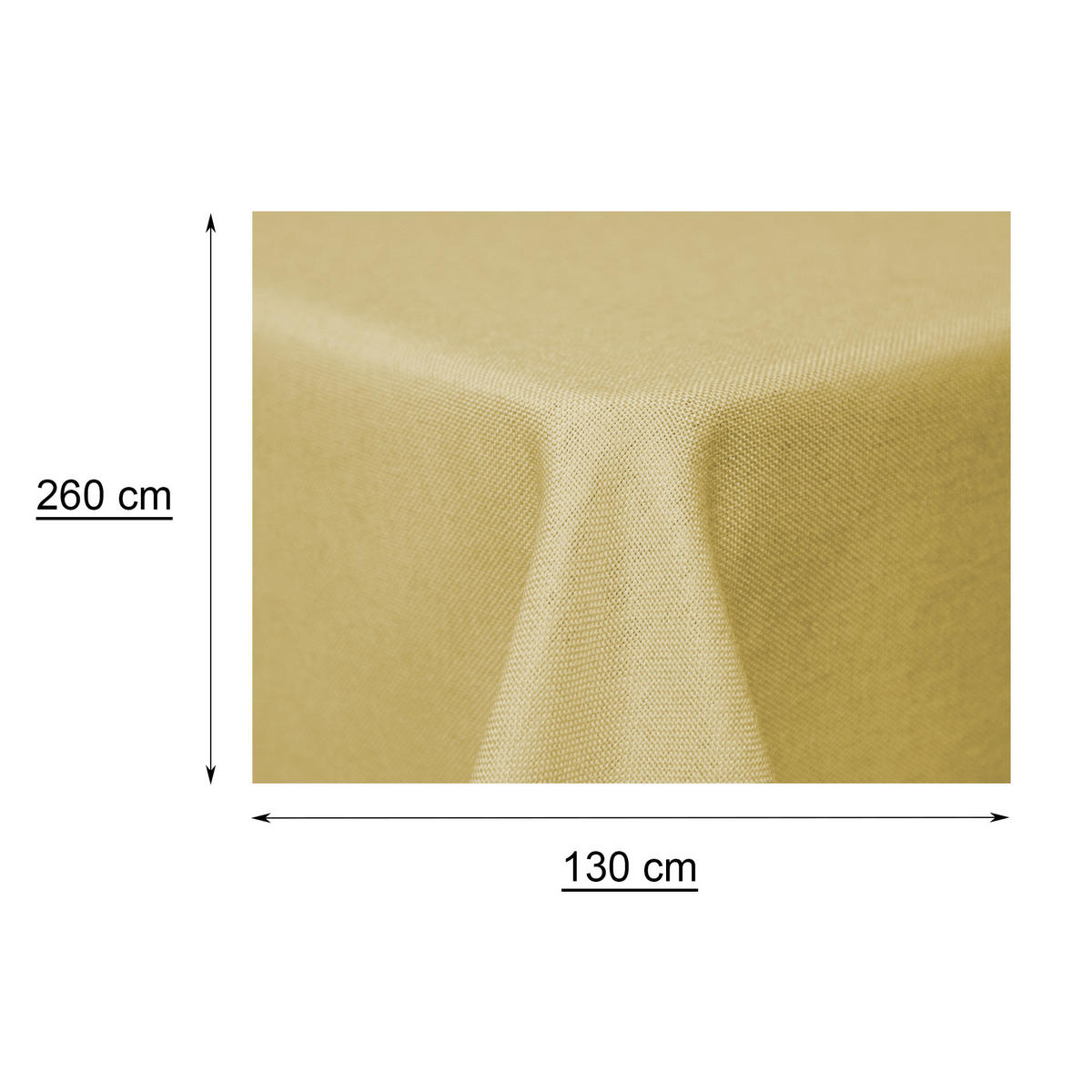 TISCHDECKE Leinenoptik 130/260 cm rechteckig Gelb - Gelb, Textil (130/260cm) - TiborTex