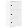 BÜCHESCHRANK mit 3 Türen 40/24/77 cm aus Holzwerkstoff Weiß - Weiß, Holz (40/77/24cm) - vidaXL
