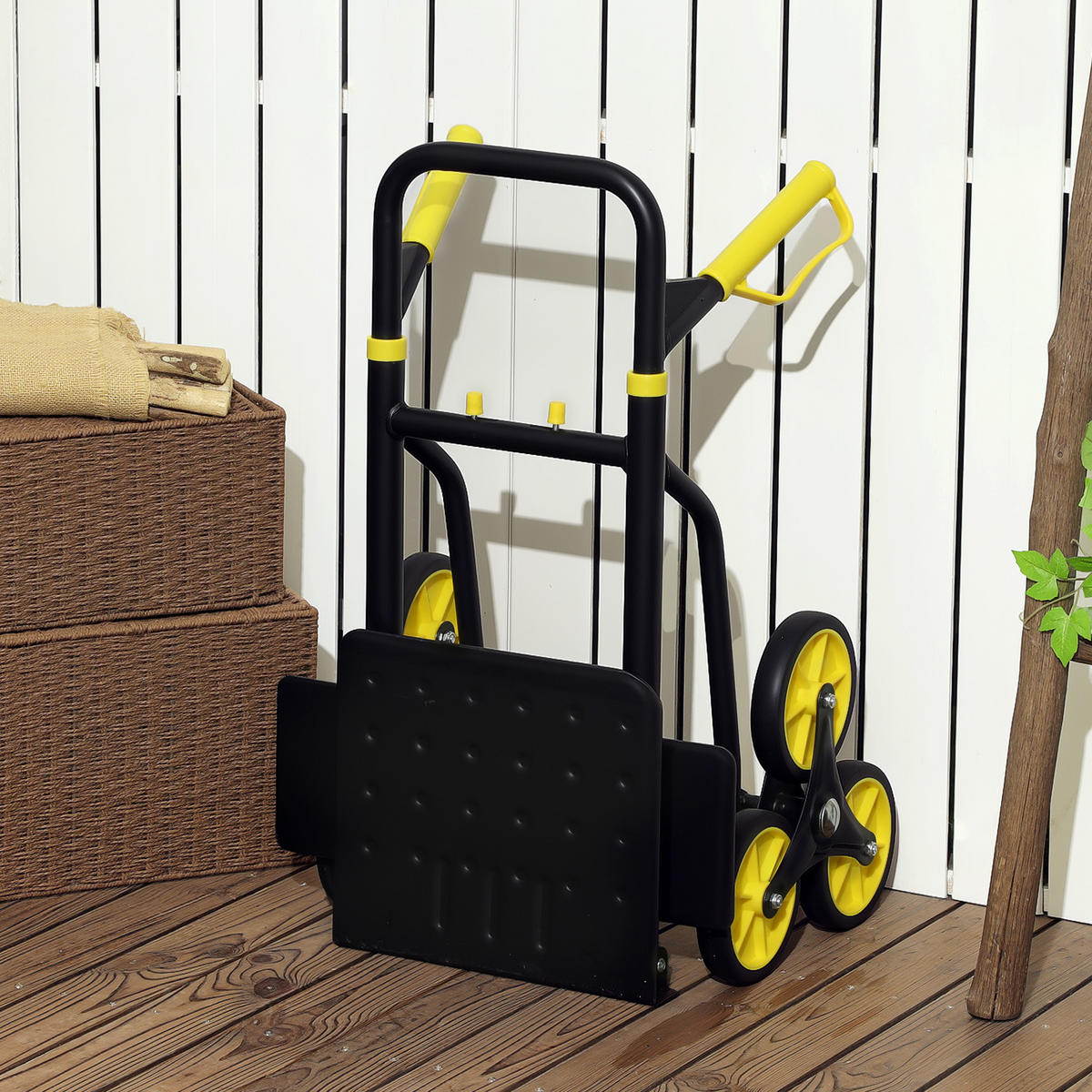 TREPPENSACKKARREN DE-18162 120 kg, 6-Rollen, klappbar Gelb - Gelb, Metall (44/67/106.5cm) - ComfortXL