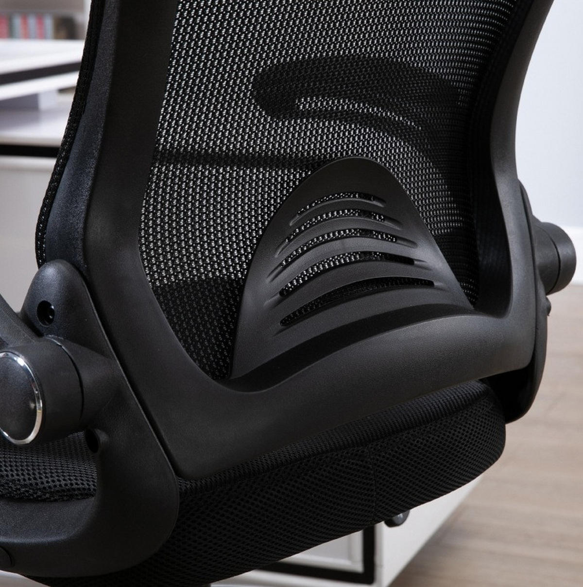 BÜROSTUHL in Schwarz 60x64x126 cm mit Stehfunktion, Fußstütze und klappbaren Armlehnen - Schwarz, Kunststoff (64/126/60cm) - IVMEU