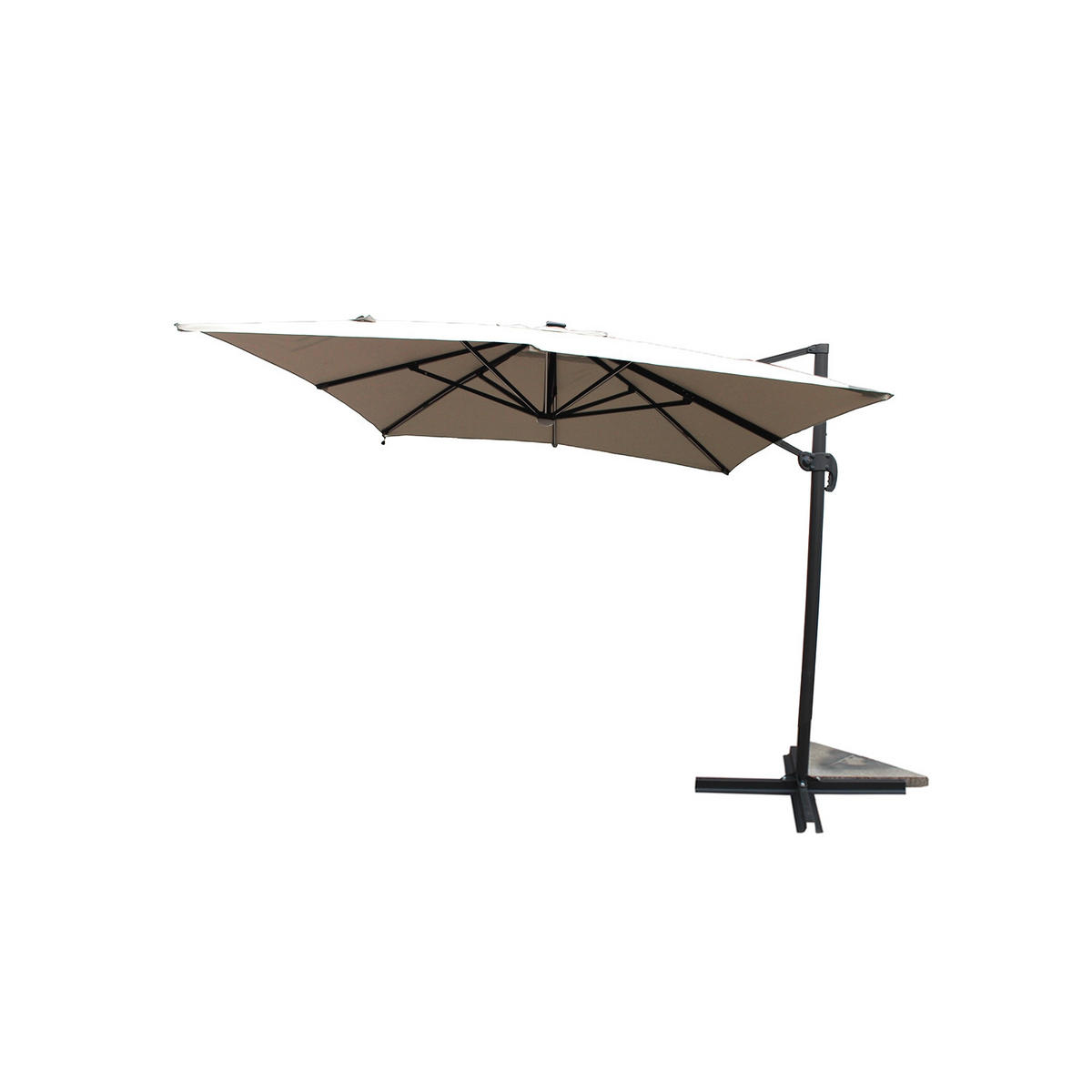 SONNENSCHIRM calvia ecru rechteckig 3 95 x 2 95 cm led rotierbar um 360 - Beige, Metall (295/395cm) - Concept Usine