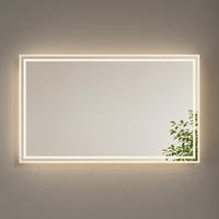 BADSPIEGEL mit Power-Off-Memory-Funktion Beleuchtung 100/60/3,5 cm - Weiß, Glas (60/3.5/100cm) - EMKE