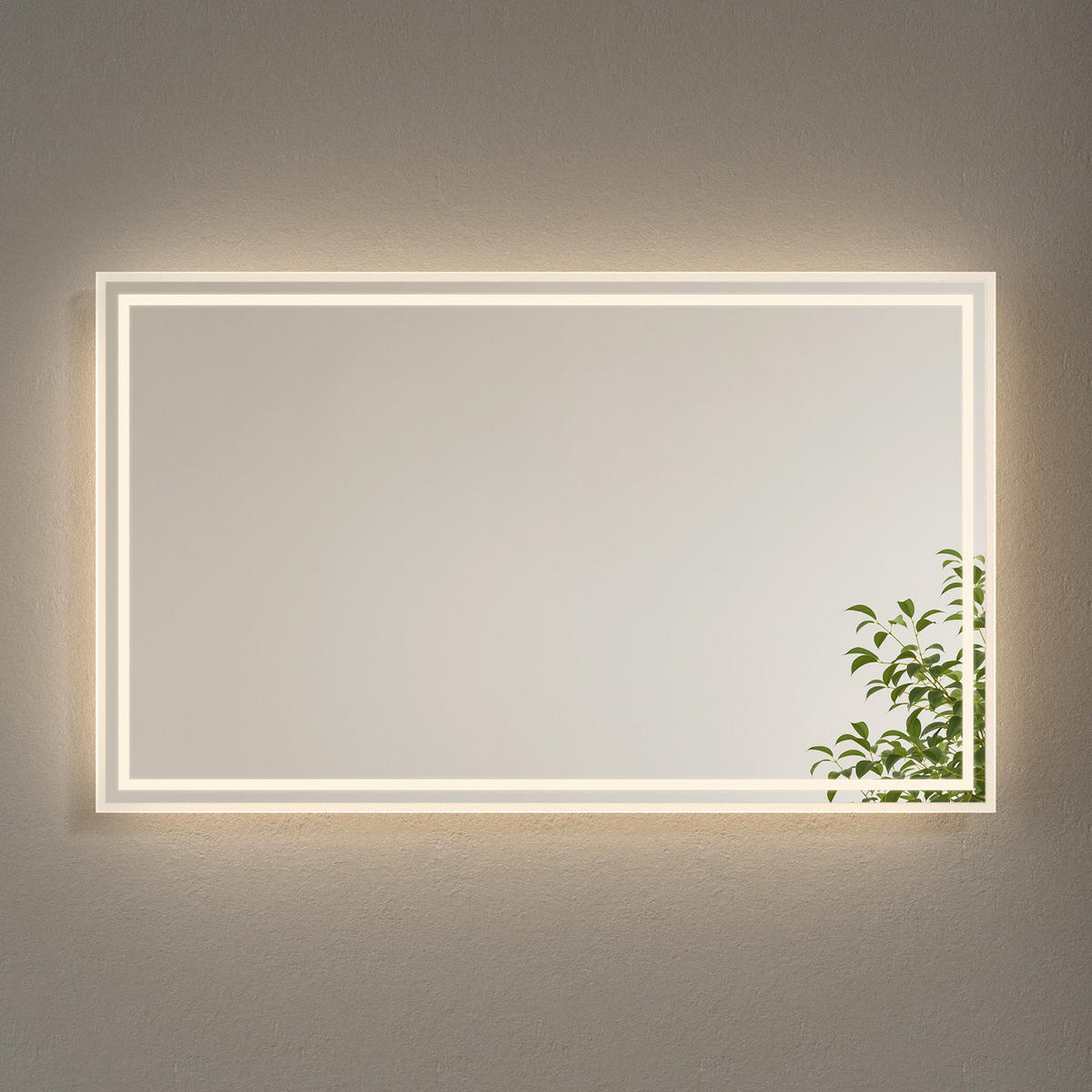 BADSPIEGEL mit Power-Off-Memory-Funktion Beleuchtung 100/60/3,5 cm - Weiß, Glas (60/3.5/100cm) - EMKE