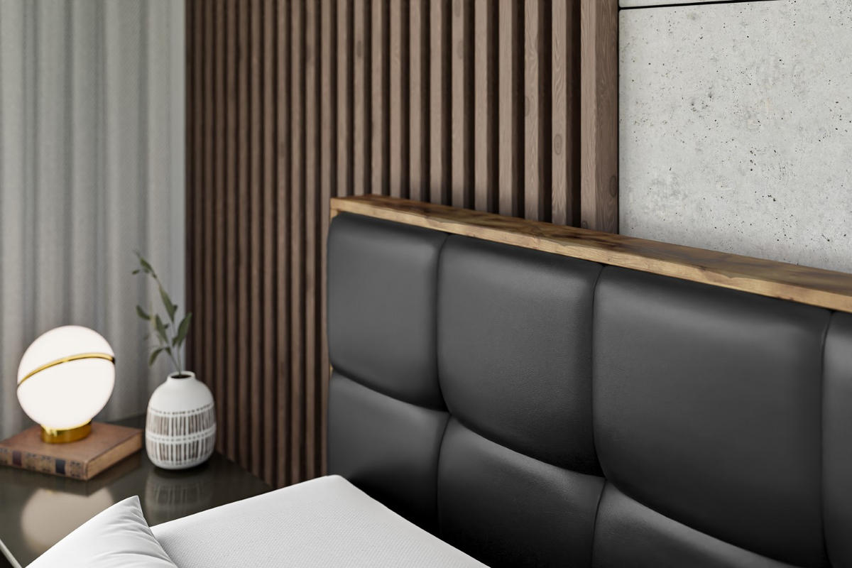 BOXBETT mit Matratze H4 und Lattenrost - LOLLI7 - 120x200 - Schwarz Hochglanz - Schwarz, Holzwerkstoff/Kunststoff (120/200cm) - ALTDECOR