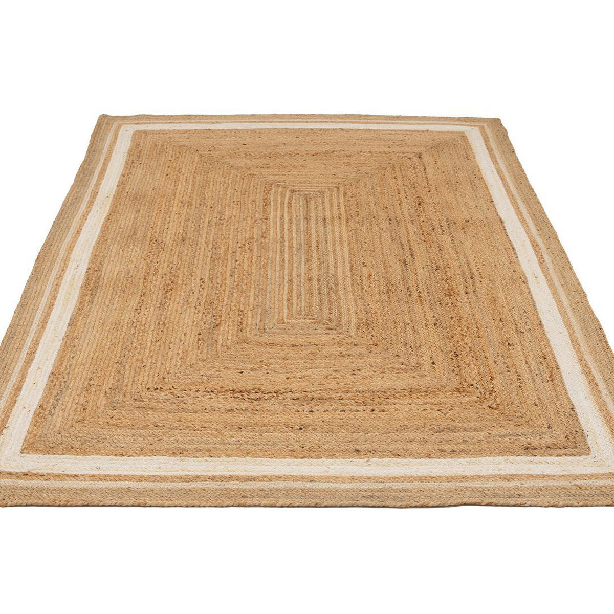 JUTETEPPICH Jute Braided Laurel Beige - Beige, Textil (160/231cm) - Kukoon Rugs