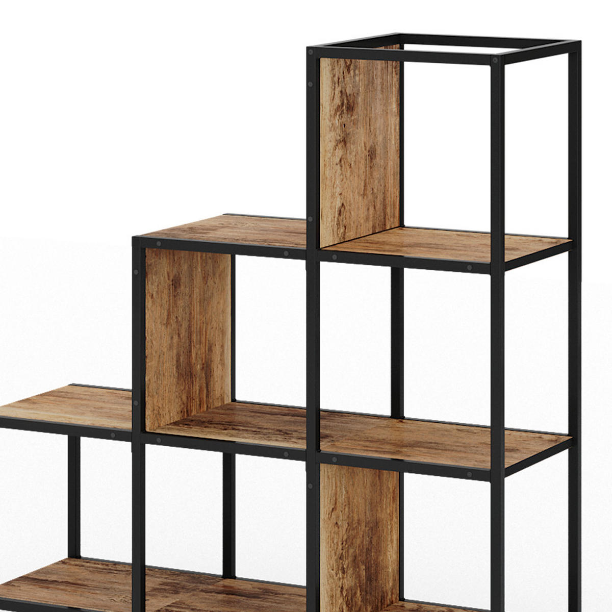 RAUMTEILER Fyrk Antikholz 90 x 92 cm - Eichefarben/Schwarz, Holzwerkstoff (90/92/30cm) - Vicco