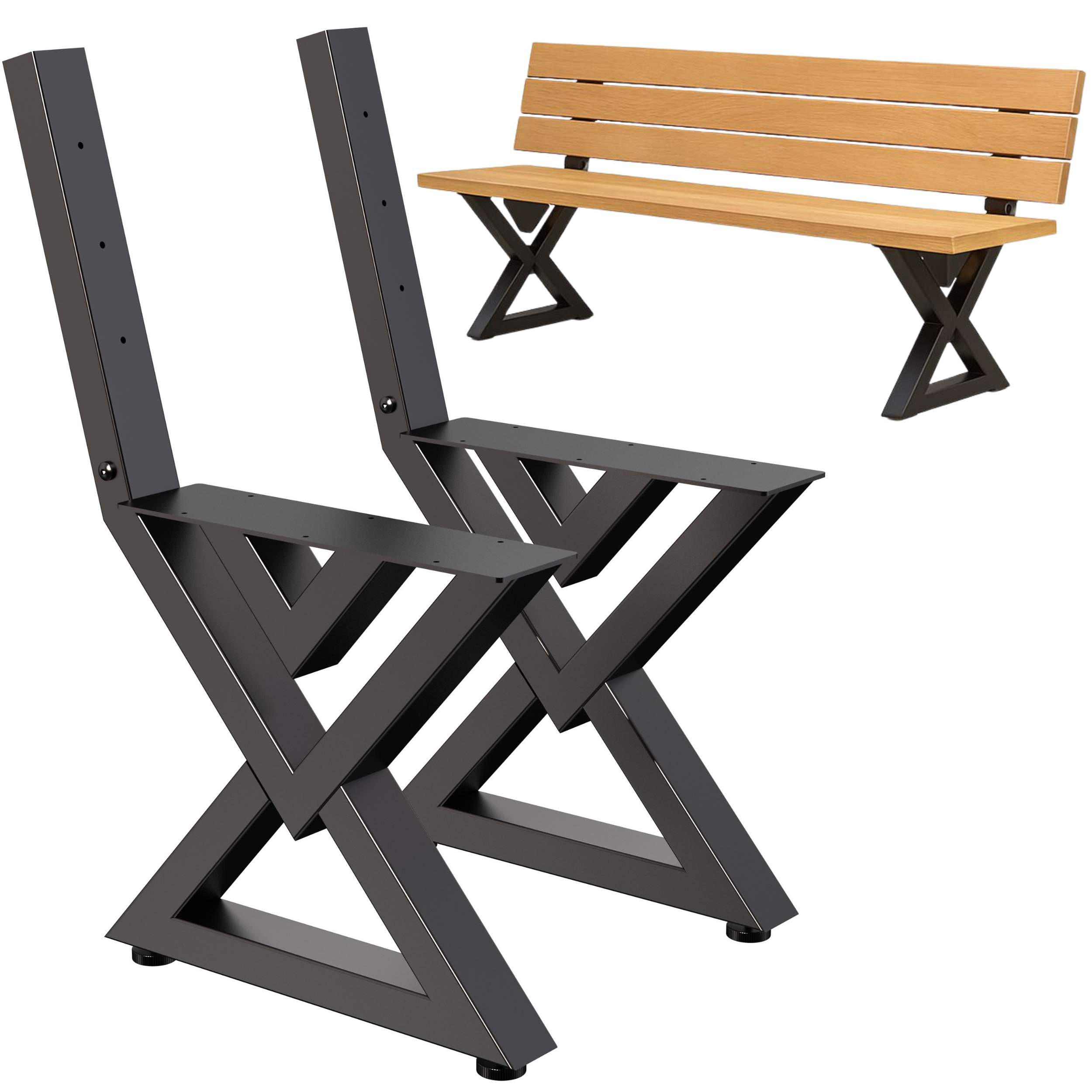 BANKGESTELL mit Lehne Metall Schwarz 45/76 cm - Schwarz, Metall (45/76/6cm) - DanDiBo