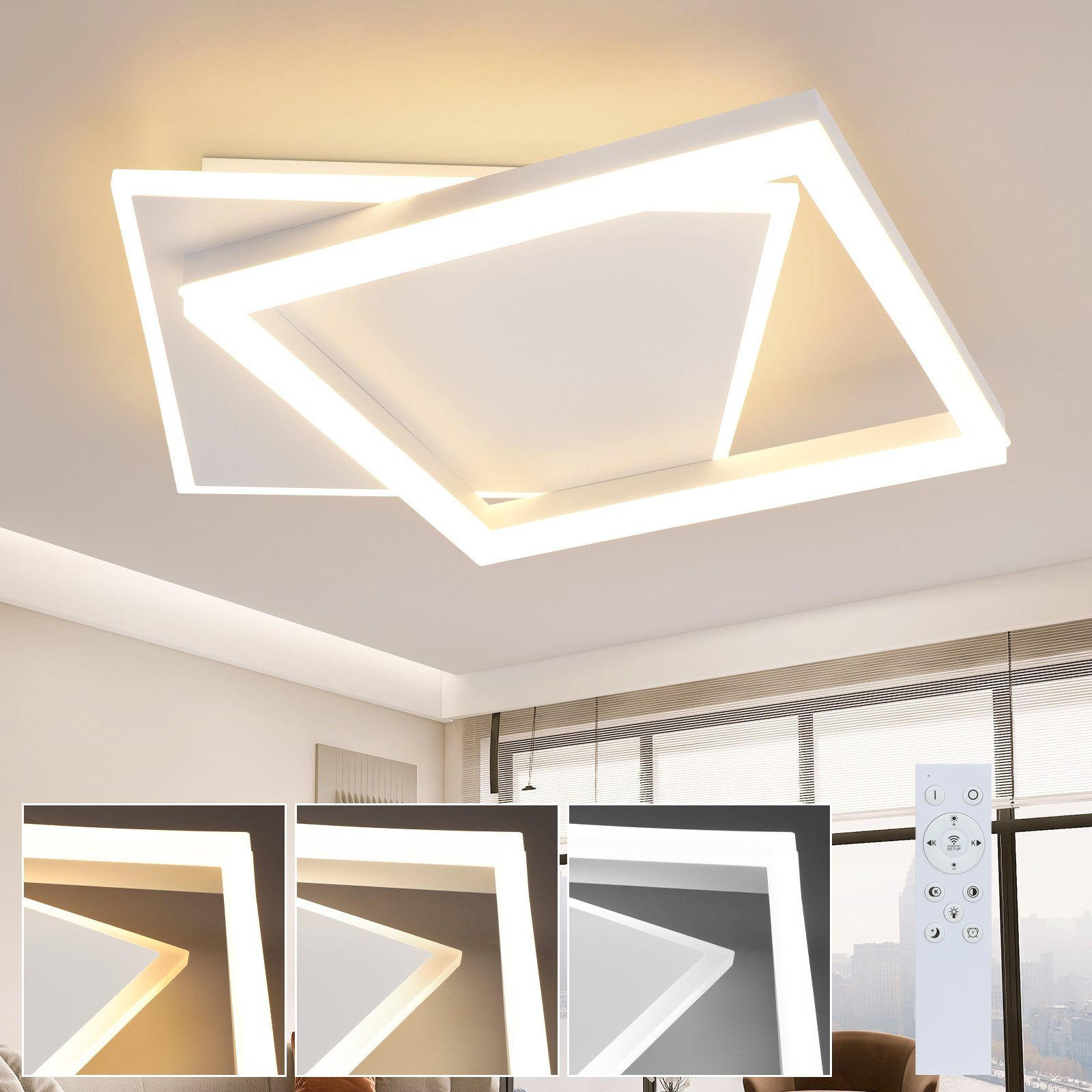 LED-DECKENLEUCHTE Lena 43.5/41/6 cm - Weiß, Metall (43.5/41/6cm) - Nettlife