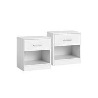 NACHTTISCH SAN JOSE 2ER-SET - Weiß, Holzwerkstoff (39/41cm) - Hansiro