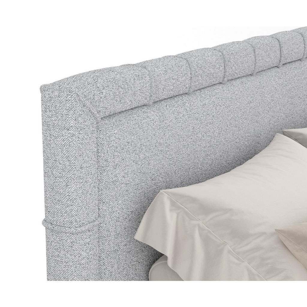 Thumbnail - Maison de Reve Boxspringbett, Hellgrau, Textil, Buche, Kiefer, H3, Höhe ca. 36 cm, 200x200 cm, FSC 100%, Made in EU, Oek...