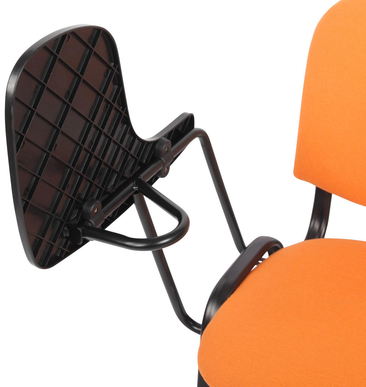 BESUCHERSTUHL 4er Set Stoff orange - Schwarz/Orange, Textil/Metall (53/81/71cm) - CLP