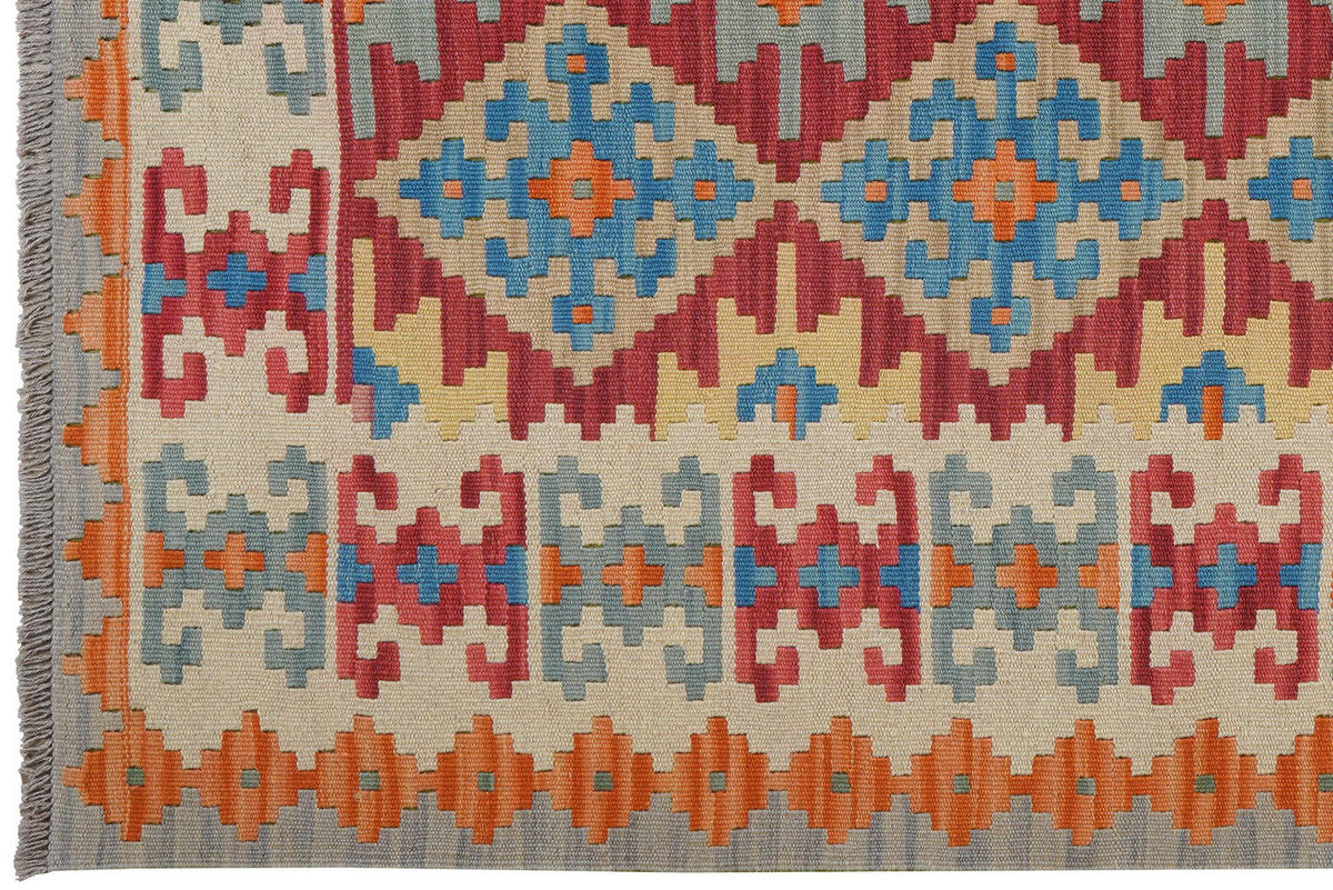 HANDWEBTEPPICH Kelim Gashgai Rot 200/155 cm Schurwolle - Rot, Textil (155/200cm) - Looma