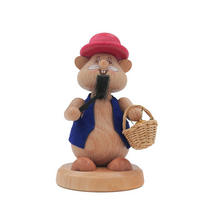 HOLZFIGUR Hamster Pilzsammler 11 cm - Multicolor, Metall (6/11/0.1cm)