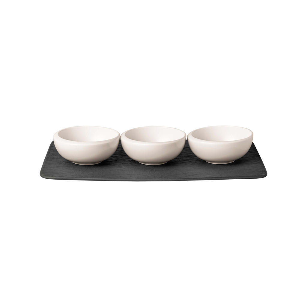 DIPSCHÄLCHEN SET NewMoon schwarz-weiß - Schwarz/Weiß, Keramik (1cm) - Villeroy & Boch
