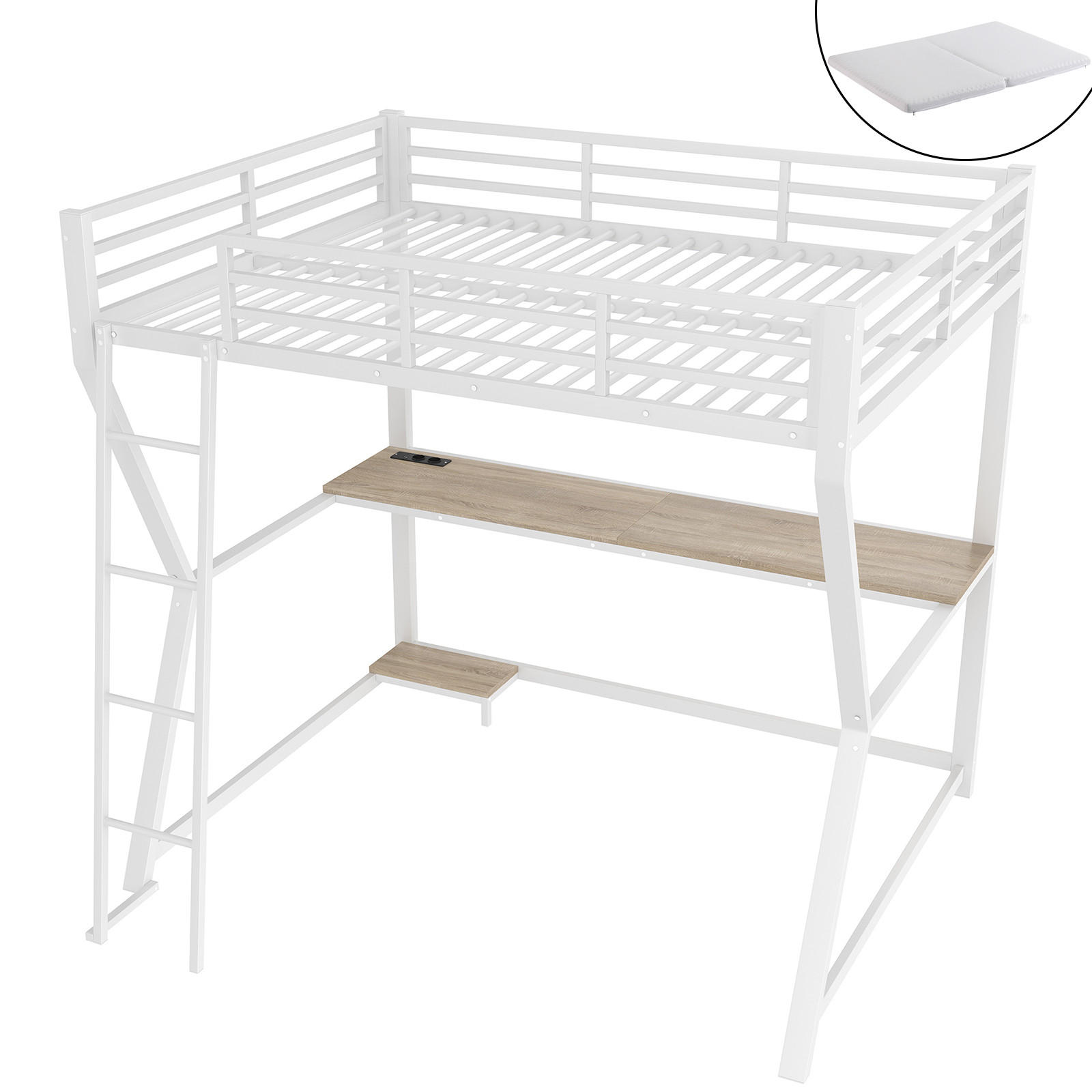 Okwish Hochbett Weiß 140x200 cm