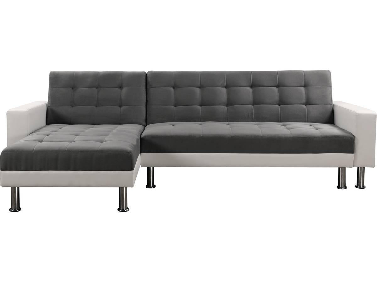 ECKSCHLAFSOFA Theo Grau/Weiß - Hellgrau, Textil (260/144cm) - Habitat Garten