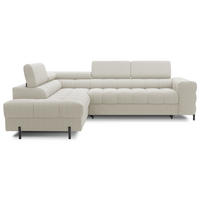 WOHNLANDSCHAFT FERUCCE Ecksofa L-Form – Polsterecke mit Schlaffunktion, Bettkasten & verstellbaren Kopfstützen 276 cm - Hellgrau, Kunststoff (276/200cm) - Wohnideebilder