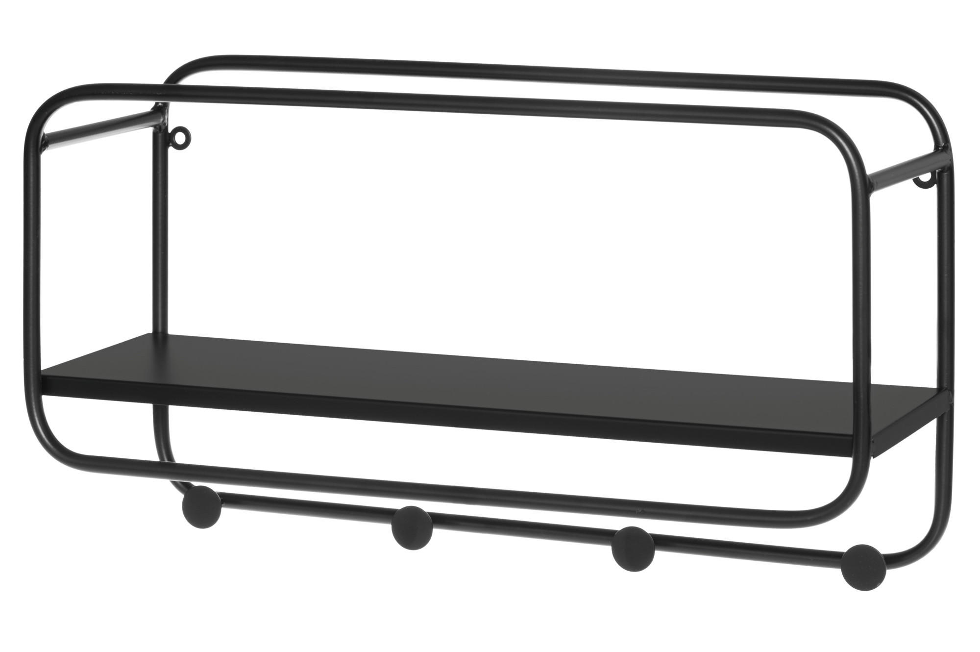 FLURGARDEROBE Labyrinth 4 Haken - Schwarz, Metall (45/25/15cm)