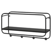 FLURGARDEROBE Labyrinth 4 Haken - Schwarz, Metall (45/25/15cm)