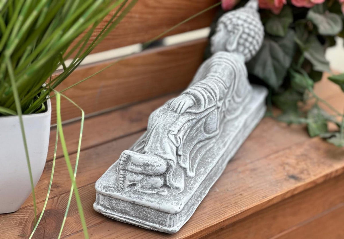 STEINFIGUR liegender Shiva frostfest massiv - Grau, Stein (33/15/9cm) - stoneandstyle