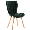 STUHL Samt grün - Eukalyptusholzfarben/Grün, Holz/Textil (50/88/63cm) - CLP