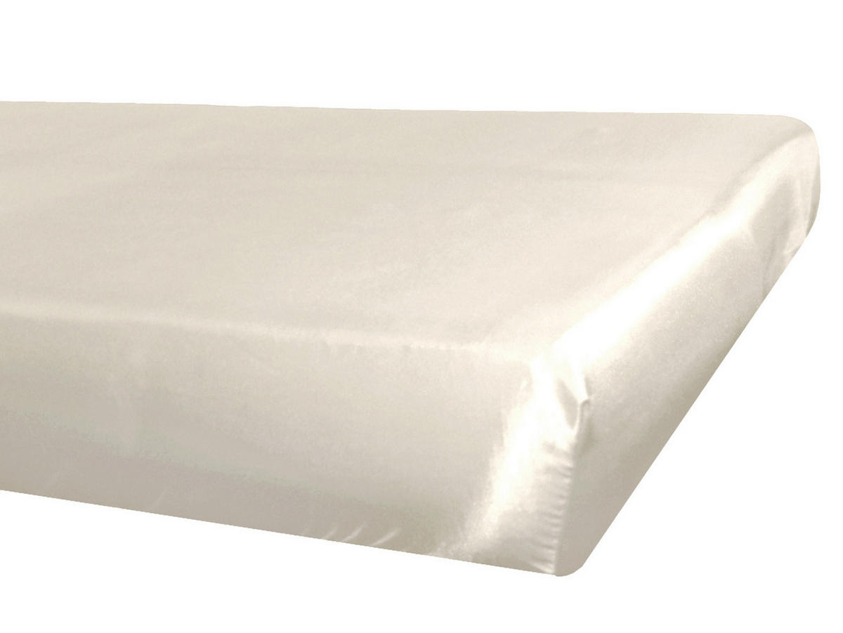SPANNBETTTUCH Glanz Satin champagner 160/200 cm - Ecru/Champagner, Textil (160/200cm) - beties Heimtextil