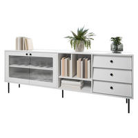 SIDEBOARD Valerio 200 - Schwarz/Weiß, Holzwerkstoff/Kunststoff (200/75/39cm) - MIRJAN24