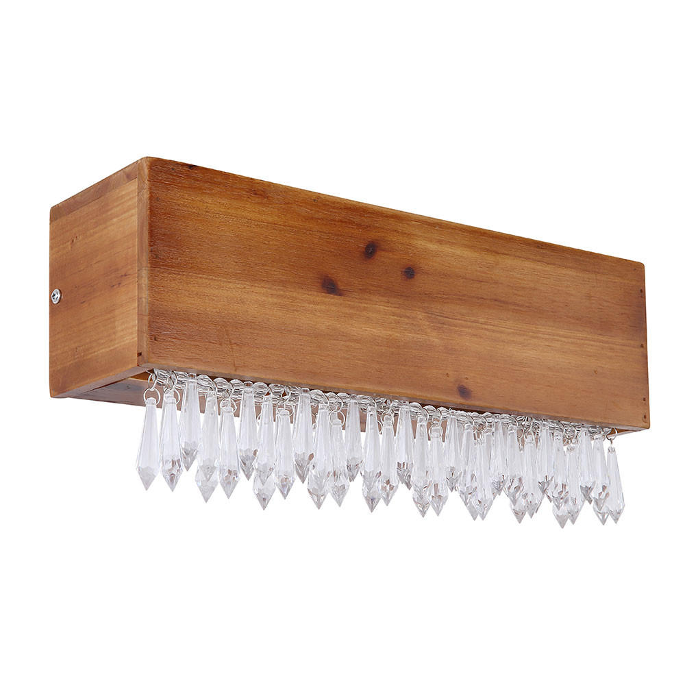 LED WANDLEUCHTE EDELTRAUD Holzoptik Braun - Braun, Holz (37/17/11cm) - Globo Lighting