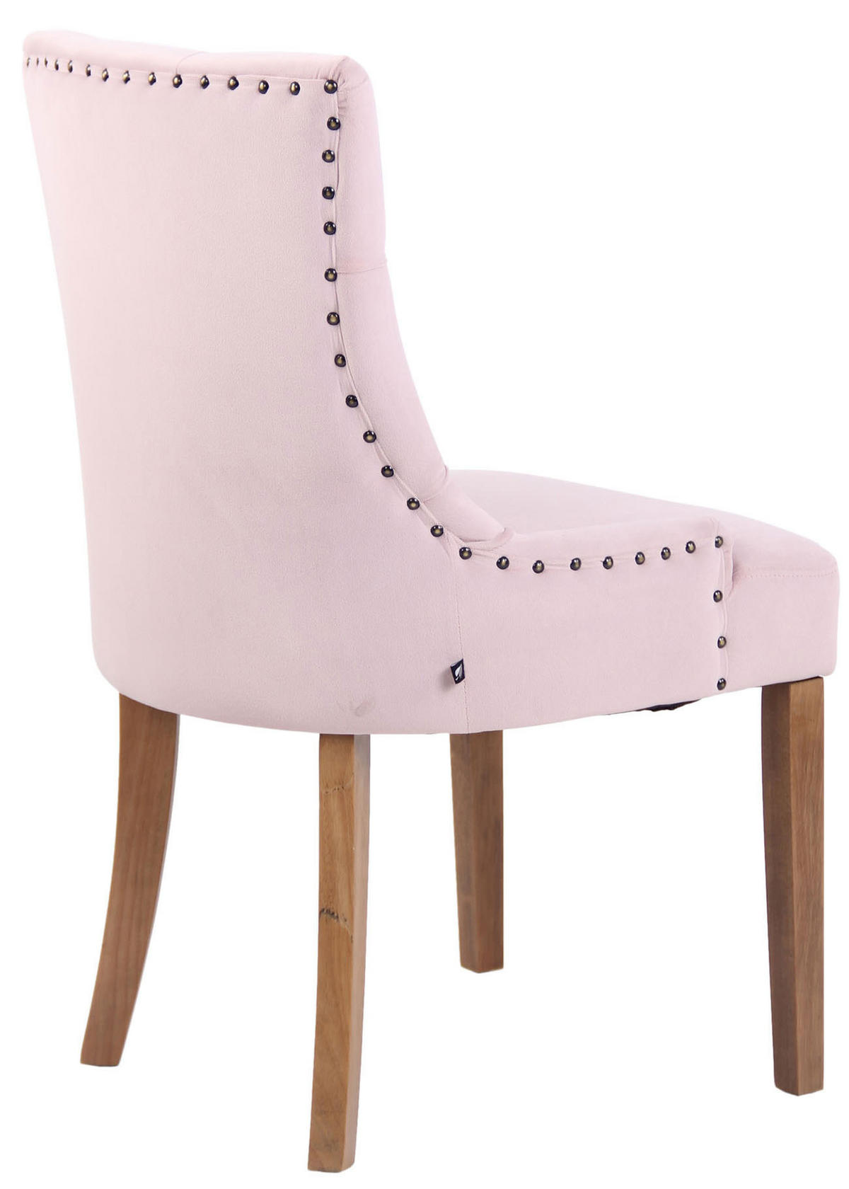 ESSZIMMERSTUHL Aboli Samt, antik-hell Pink - Hellbraun/Rosa, Holz/Textil (55/92/58cm) - TPFLiving