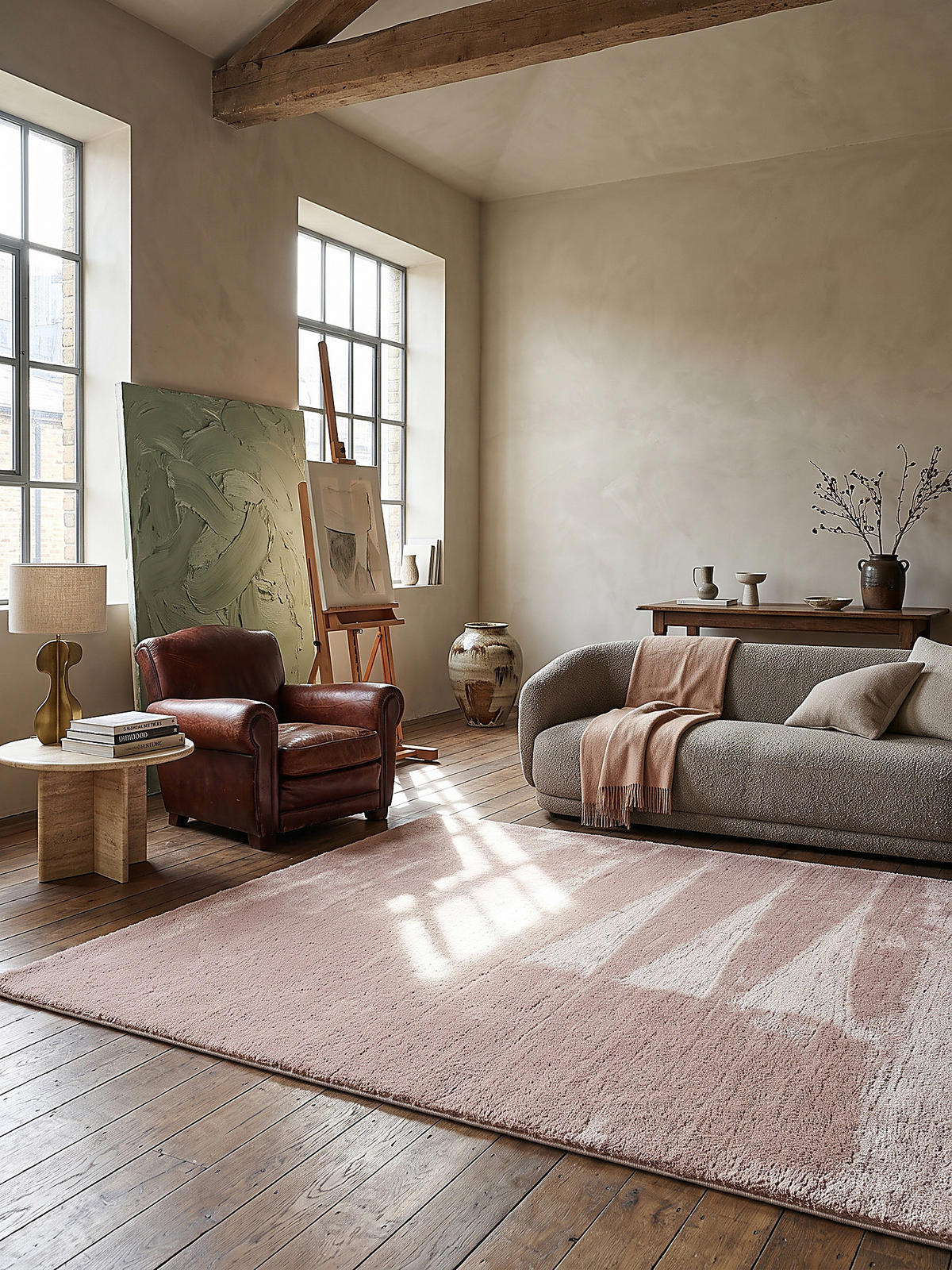 KURZFLORTEPPICH Antirutsch Uni RUTOR Polyester Rosa 120 x 160 cm - Rosa, Textil (120/160cm) - KADIMA DESIGN