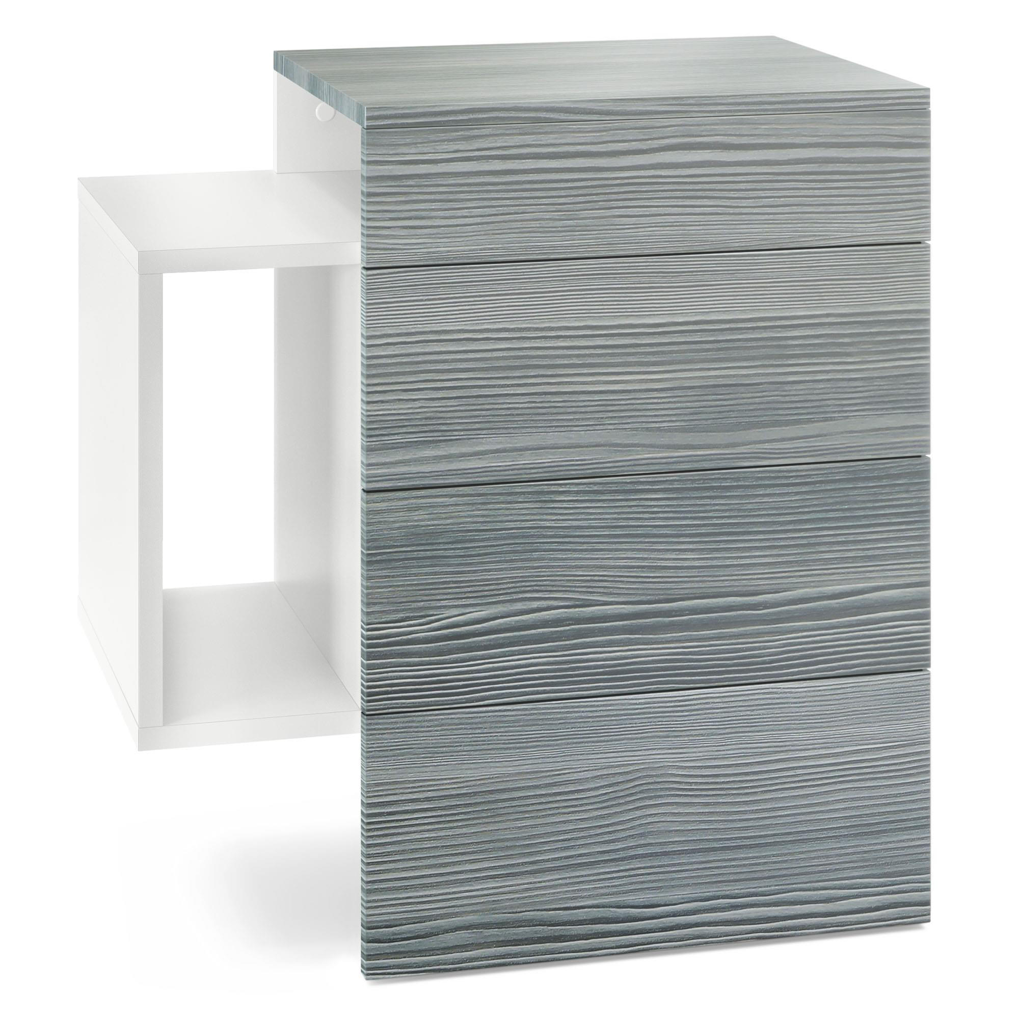 NACHTTISCH Queens Front in Avola-Anthrazit - Anthrazit, Holzwerkstoff (60/63/36cm) - Vladon