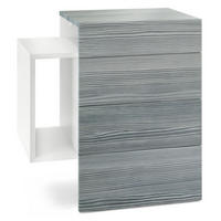 NACHTTISCH Queens Front in Avola-Anthrazit - Anthrazit, Holzwerkstoff (60/63/36cm) - Vladon
