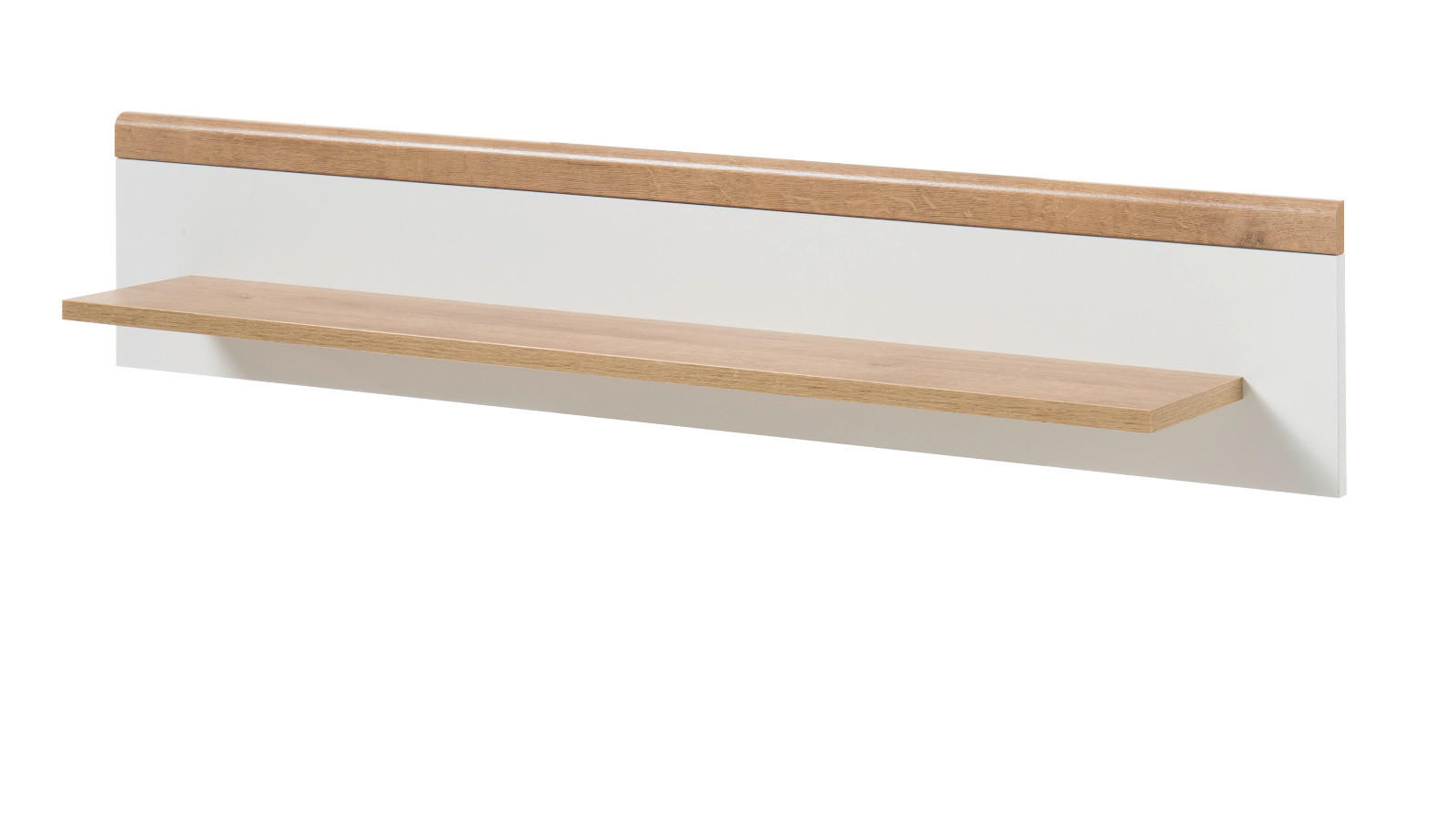 WANDBOARD weiß, Eiche Riviera, Wandregal skandinavisch, 107 x 20 cm - Weiß, Holzwerkstoff (107/20/19cm) - Furn.Design