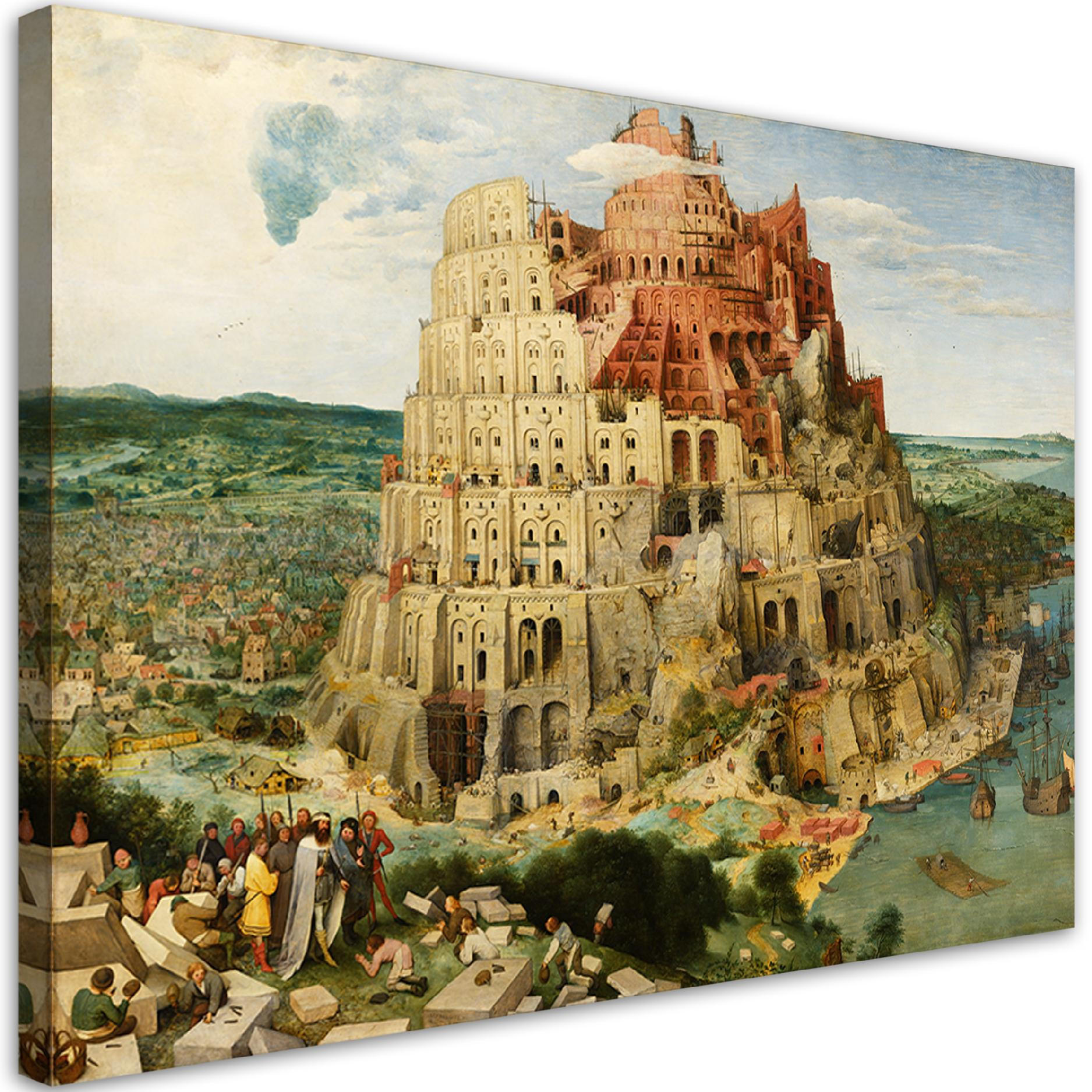 WANDBILD der turmbau zu babel pieter bruegel - Multicolor, Textil (60/40cm) - Feeby