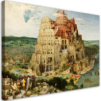 WANDBILD der turmbau zu babel pieter bruegel - Multicolor, Textil (60/40cm) - Feeby
