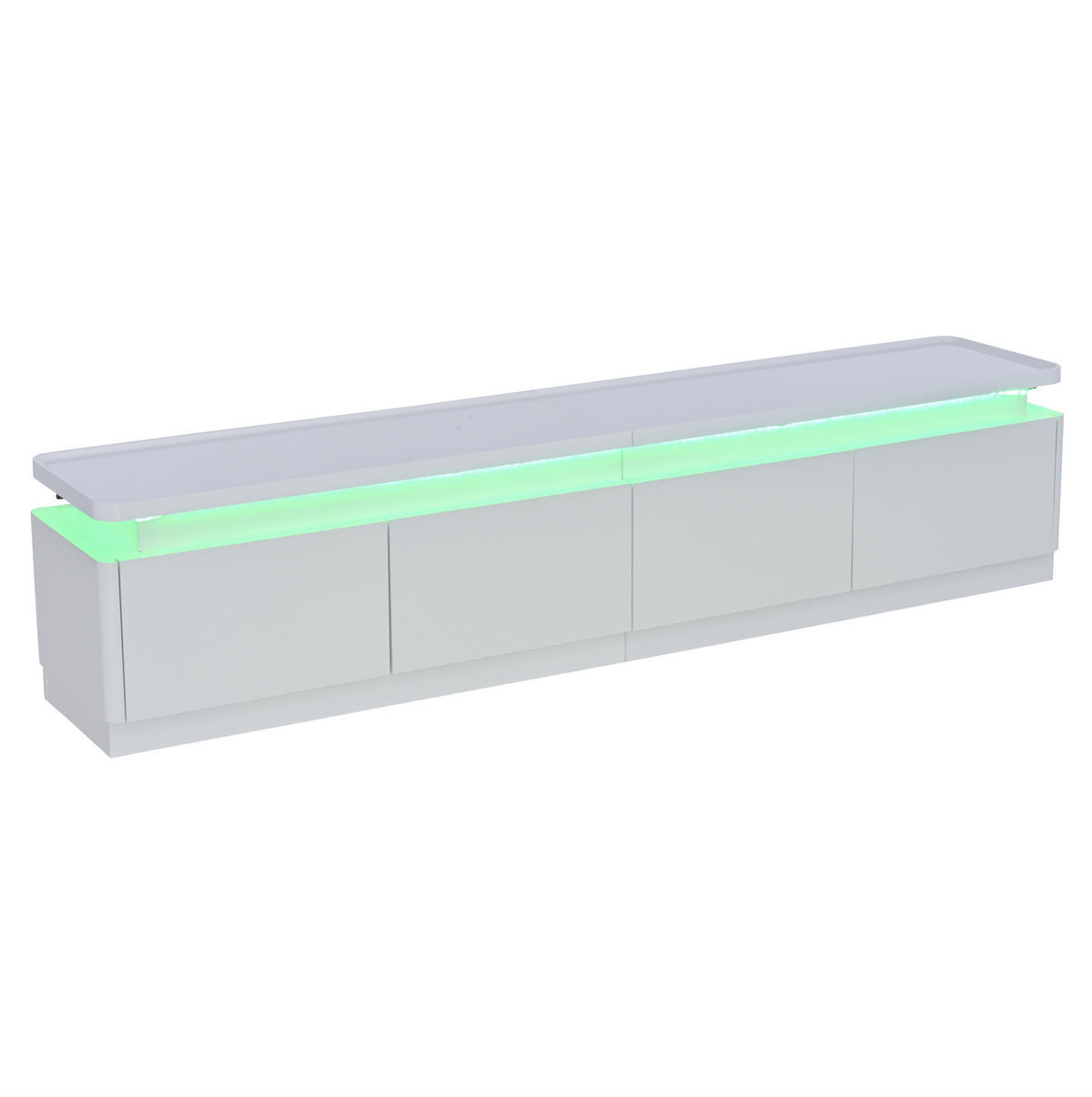 TV ormarić 180/34/40 cm bijeli od iverice s 4 ladice i LED rasvjetom - bijela, drvni materijal (180/40/34cm) - OKWISH