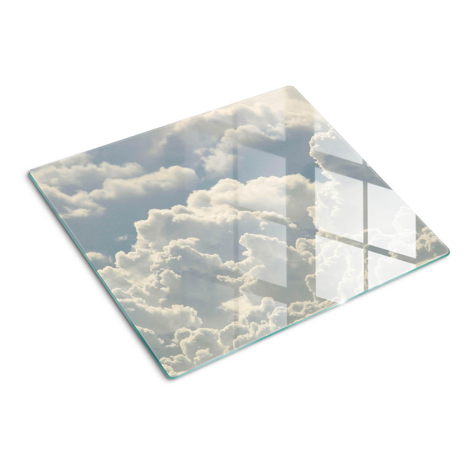 GLASPLATTE 60x52 cm Wolken - Weiß, Glas (60/0.4/52cm) - TULUP