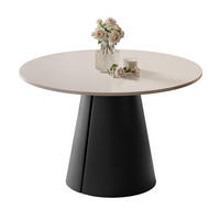 AUSZIEHTISCH BASE 120-196/76 cm, Schwarz / Kaschmir - Kaschmir/Schwarz, Holzwerkstoff/Metall (120/120/76cm) - Idohome