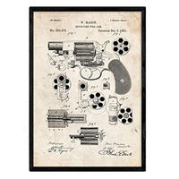 POSTER Revolver Patent A3 Rahmenlos - Klar, Papier (29.7/5/42cm) - Nacnic