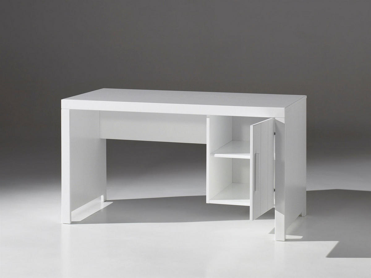 SCHREIBTISCH Karalynn 137x72x76 aus MDF in Weiß - Weiß, Holzwerkstoff (137/72/76cm) - 58aufmkessel