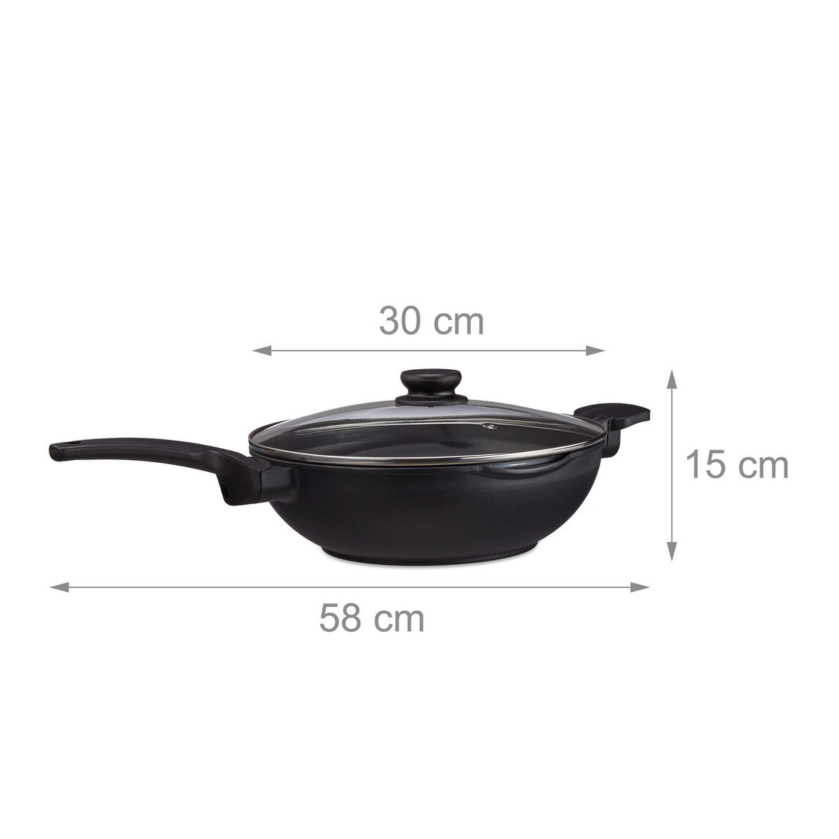 WOKPFANNE - Multicolor, Glas/Kunststoff (58/31/15cm) - Relaxdays