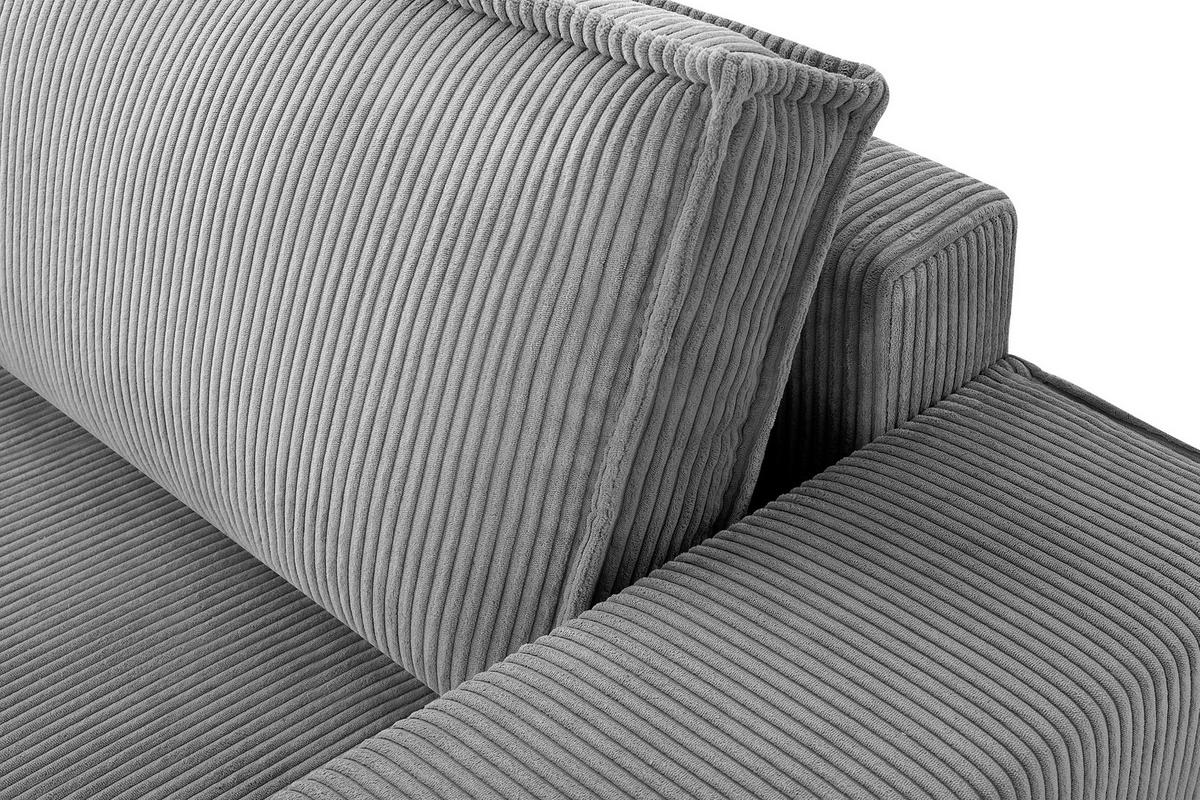 3-SITZER-SCHLAFSOFA NAPI in Pet Friendly Cord-Stoff, hellgrau - Hellgrau/Schwarz, Textil (244/89/101cm) - KONSIMO®