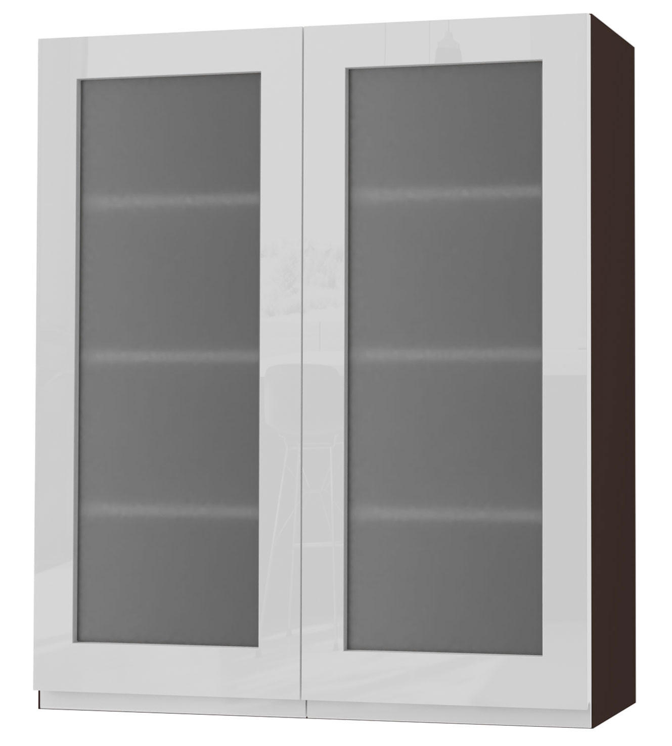 HÄNGESCHRANK Florence W4S/80 Lava / RAL 9003 signalweiß HG 80 / 32,5 / 96cm - Dunkelgrau/Weiß Hochglanz, Holz/Holzwerkstoff (80/96/32.5cm) - Feldmann-Wohnen