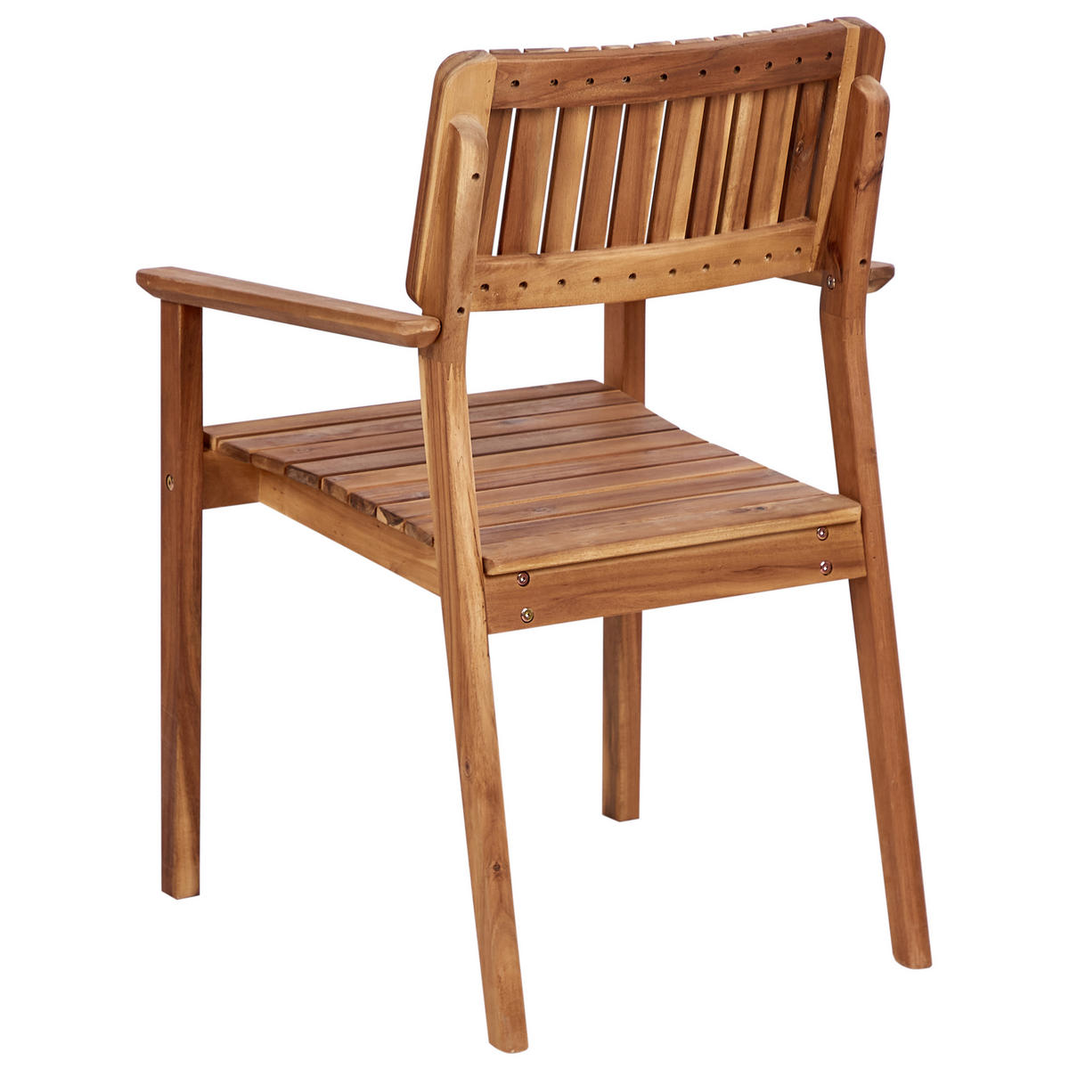 GARTENSTUHL 4er-Set Holz Heller Holzfarbton Agello - Hellbraun, Holz (55/88/60cm) - Beliani